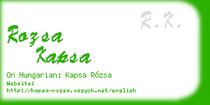 rozsa kapsa business card